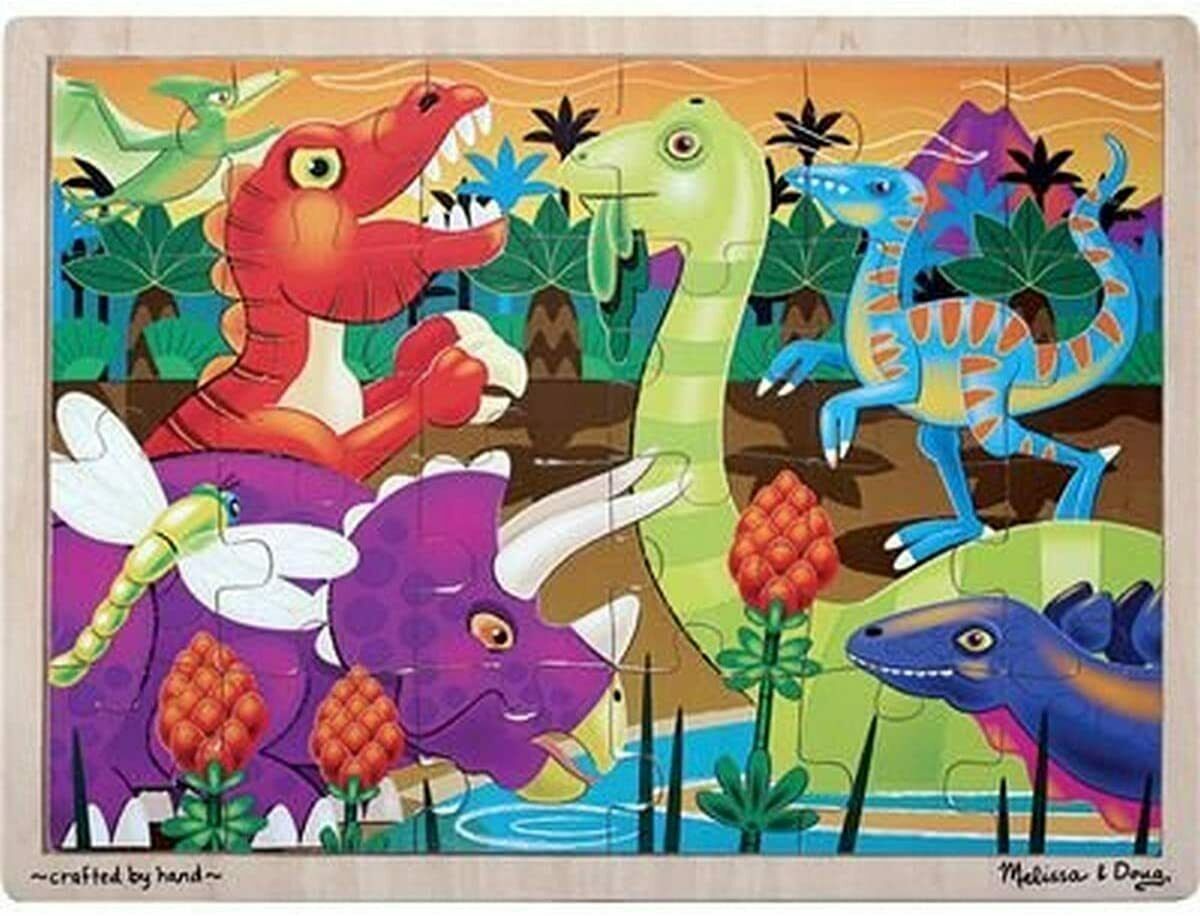 Primary image for Melissa & Doug Fresh Start Prehistoric Sunset Wooden Jigsaw 24 Pc Puzzle ages 3+