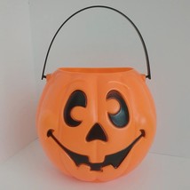 Jack O Lantern Pumpkin Candy Bucket Pail 1997 Vtg Trick Or Treat Grand Venture - £7.08 GBP