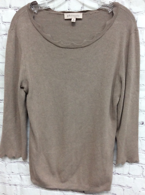 Philosophy Womens Pullover Sweater Brown Long Sleeve Ruffle Stretch M - $6.09