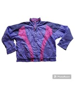 Nike Windbreaker Jacket Women Medium Purple Pink Swoosh 90s Y2K Lined Zi... - $20.41