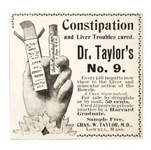 Dr Taylor No 9 Constipation Pills 1897 Advertisement Victorian Medicine ... - €8,57 EUR