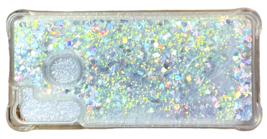 Sparkling Liquid Glitter Case For Samsung Galaxy A 21 - Silver Glitter Hearts image 5