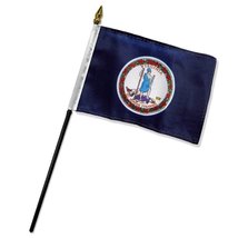 RFCO Virginia 4&quot;x6&quot; Desk Stick Flag (No Base) (12) - £3.09 GBP+