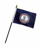 RFCO Virginia 4&quot;x6&quot; Desk Stick Flag (No Base) (12) - $72.73 MXN+
