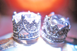 Haunted Freebie 27X Be Treated Like Royalty Magick 925 Crown Crystal Earrings - £0.00 GBP
