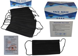 Black Non-Medical Disposable Adult Face Mask  - £8.78 GBP