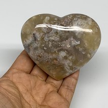 0.570 lbs, 3.1&quot;x3.3&quot;x1.2&quot;, Flower Agate Heart Crystal, Blossom Agate, B3... - £16.28 GBP