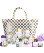 Lavender Home Bath &amp; Body Spa Luxetique Kit w Tote Bag For Women 15 Piec... - £51.53 GBP