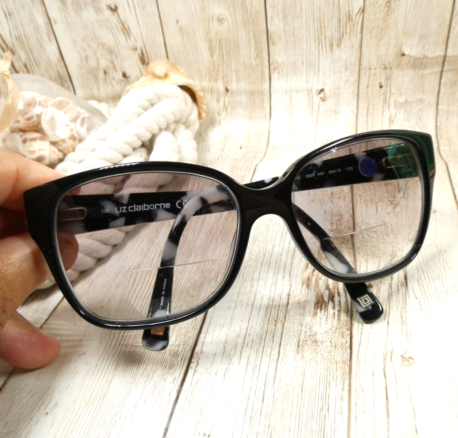 Liz Claiborne Gloss Black Marble Sunglasses FRAMES ONLY - L564/S 0807 55... - $33.63