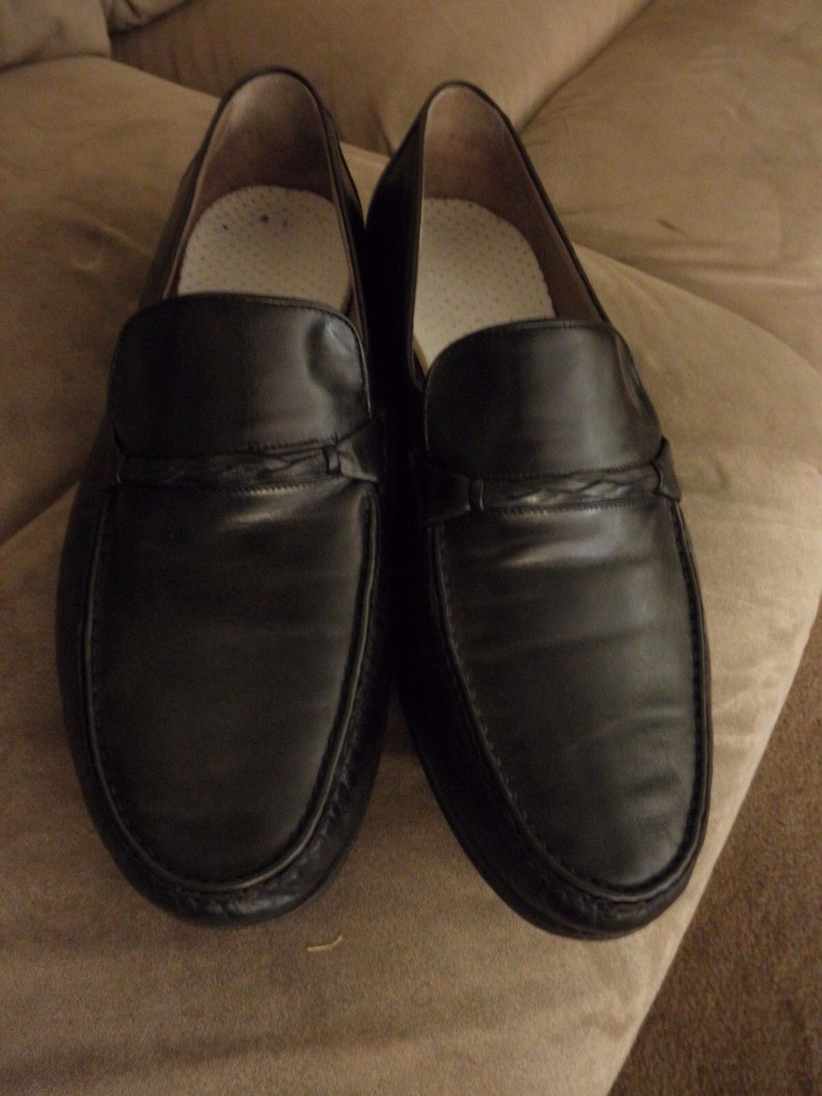 Nero Bally IN Pelle Classico Mocassini Numero 12 USA Made IN Italy - $71.28