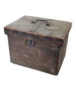 Antique Wood Box Handle Carrying Slotted Vintage - $554.35 MXN