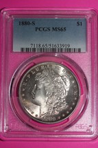 Nicely Toned 1880 S MS 65 Liberty Morgan Silver Dollar PCGS Certified Slab 769 - $209.99