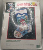 Dimensions Snowman &amp; Friends 16&quot; Needlepoint Stocking Kit #9099 1995 New Sealed - £34.91 GBP
