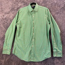 Ralph Lauren Button Up Shirt Mens Large 16 Green Plaid Regent Custom Fit... - $13.53