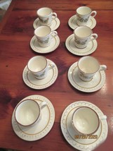 Set Of Eight Stangl Golden Blossum Cup And Saucers - £26.16 GBP