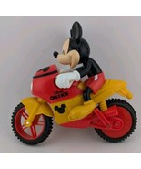 Disney On Ice Mickey Mouse On Motorcycle Toy Red Yellow 7&quot; Souvenir (35) - $14.50