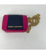 Juicy Couture Leather 6&quot; Shoulder Bag Pink Navy Blue Color Block Gold To... - £23.52 GBP
