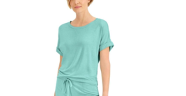 Alfani Womens Ultra-Soft Pajama Shirt ,Aqua Reef,X-Small SW230111 - £17.54 GBP