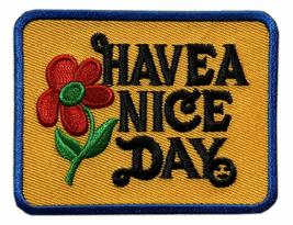 Have A Nice Day 70s Style Hippie Flower Patch [3.0 X 2.25 inch - Iron on Sew on  - £3.18 GBP