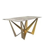 LeisureMod Nuvor Indoor Modern Rectangular Table Furniture with Sintered... - $23,435.94 MXN
