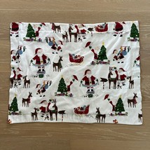 Pottery Barn Kids Flannel Santa Claus Christmas Standard Pillow Sham Pillowcase - £19.44 GBP
