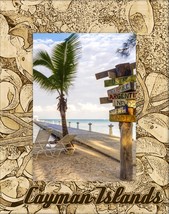 Cayman Islands with Seashells Laser Engraved Wood Picture Frame Portrait 3 x 5 - $25.99