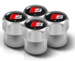 4Pcs 3D Metal Tire Valve Caps for Audi Sline A3 A1 A4 A6 A7 A8 Q5 Q7 Q8 ... - $12.59