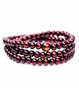 Stretch Wrap Mala Bracelet 108 6mm Buddha Red Wood Bead Buddhist Prayer ... - $91.13 MXN