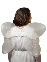 Forum Novelties Silver White Angel Wings - £29.57 GBP