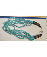 Native american style Tourquise/howlite and Buffalo Horn necklace. - £27.37 GBP
