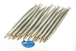 Almost Alive Lures Sand Launce Eel Lures 9&quot; Natural with Stripe Pack of 10 - £19.50 GBP