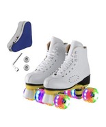 WHITE ROLLER SKATES  WITH FLASHING LIGHT WHEELS Women’s Size 6 (37) - $29.69
