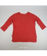 Anthropologie Moth Sweater Size Small Orange Red Cropped Sleeves  - £15.58 GBP