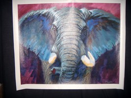 Robert Tanenbaum &quot;Glory Elephant&quot; Original Canvas Giclee 24X30 jungle animal art - $296.95