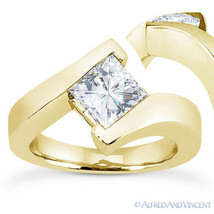 Forever Brilliant Square Moissanite Solitaire Engagement Ring in 14k Yellow Gold - £930.63 GBP+