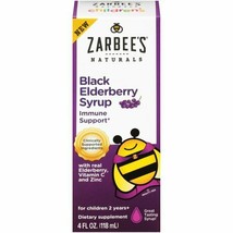 Zarbee&#39;s Naturals Children&#39;s Elderberry Syrup for Immune Support Vitamin C 4 Oz+ - £15.81 GBP