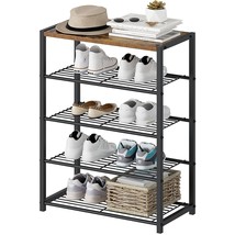 5-Tier Narrow Shoe Rack For Closet, Small Shoe Storage Organizer For Entryway, S - £66.81 GBP