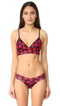 hanky panky Womens Intimate Queen Of Hearts Lace Bralette Medium Black/Red - £37.58 GBP