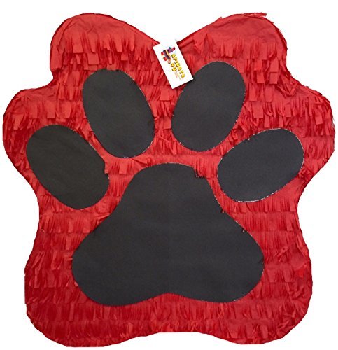 17&quot; Tall Red &amp; Black Paw Print Pinata Dog Paw Pinata Puppy Birthday Dog ... - $39.99