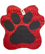 17&quot; Tall Red &amp; Black Paw Print Pinata Dog Paw Pinata Puppy Birthday Dog ... - €34,22 EUR