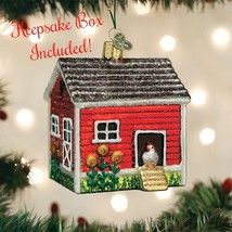 Chicken Coop Old World Christmas Blown Glass Collectible Holiday Ornament - £25.57 GBP