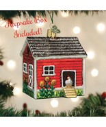 Chicken Coop Old World Christmas Blown Glass Collectible Holiday Ornament - £25.05 GBP