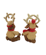 Set 2 Holiday Collection Dogs Dressed As Reindeer Figures Vintage Christ... - £15.77 GBP
