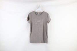 Under Armour Womens Small Distressed Big Logo Short Sleeve Running Gym T... - $19.75