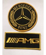 MERCEDES BENZ AMG SEW/IRON PATCH BADGE UNIFORM BLACK GOLD RACING FORMULA 1 - £13.22 GBP