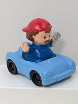 Fisher Price Little People blue mechanic red hat wrench car - $7.91
