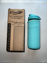 Masontops Mason Jar Hydration Water Bottle Turquoise Neoprene Insulator ... - £9.53 GBP