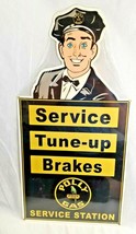 24&quot; Polly parrot Gas Service tuneup brake Garage store display Ad USA Steel sign - £59.71 GBP