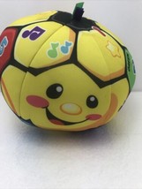 Fisher Price Soccer Ball Plush Learning Educational Toy Fun Yellow Works  - $7.60