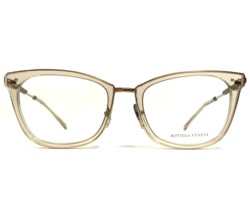 Bottega Veneta Eyeglasses Frames BV0065O 008 Clear Gold Cat Eye 52-19-140 - $140.04